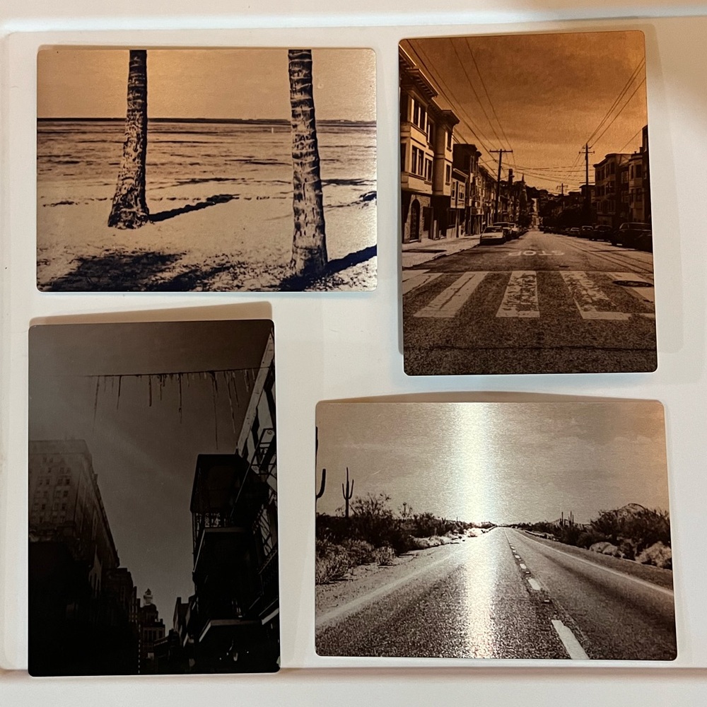 4 piece original art on metal